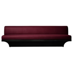 Sculptural Acer Sofa Pure Wool Upholstery in Burgundy