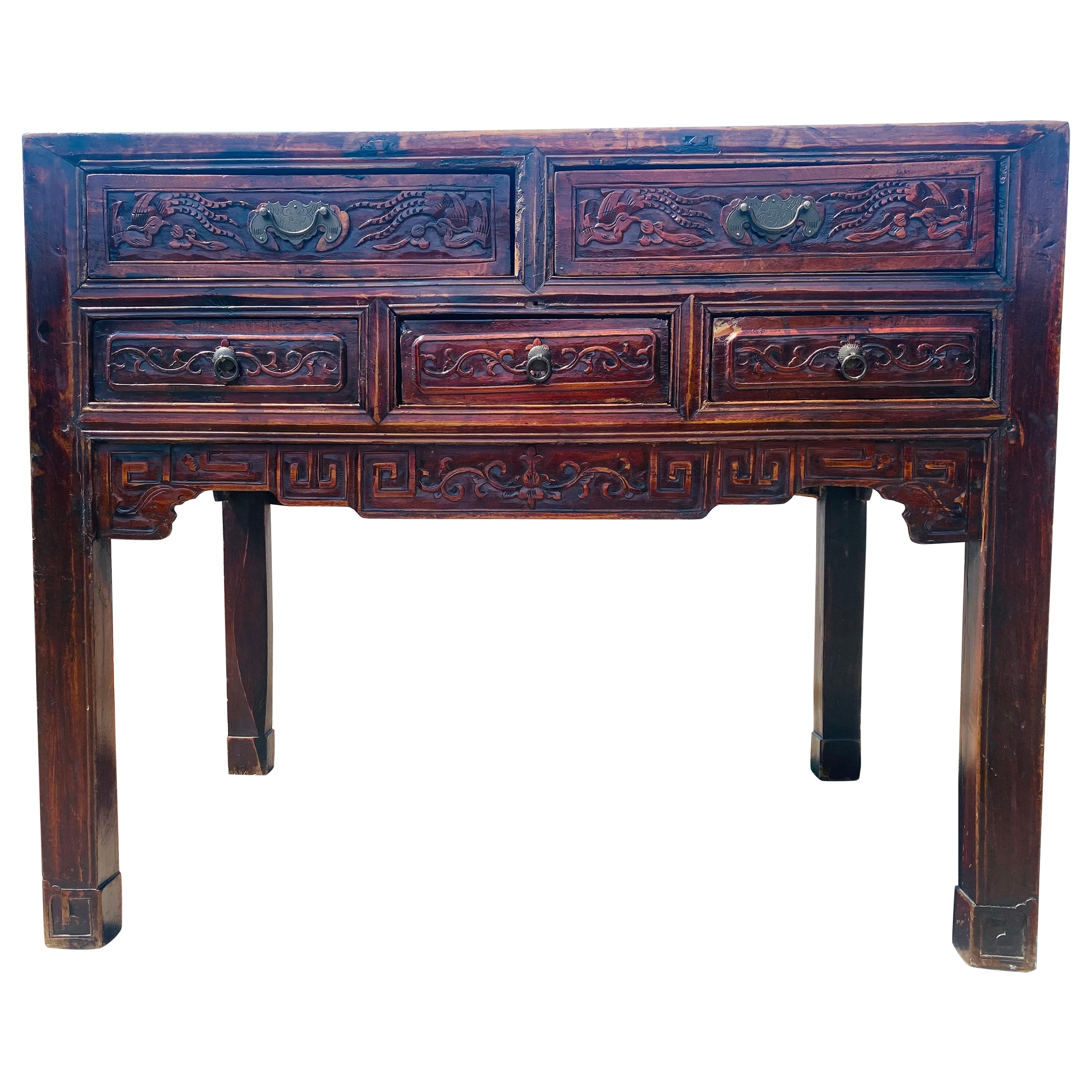Vintage ornamentado  mesa auxiliar orientalista tallada a mano / mesa Alter en venta