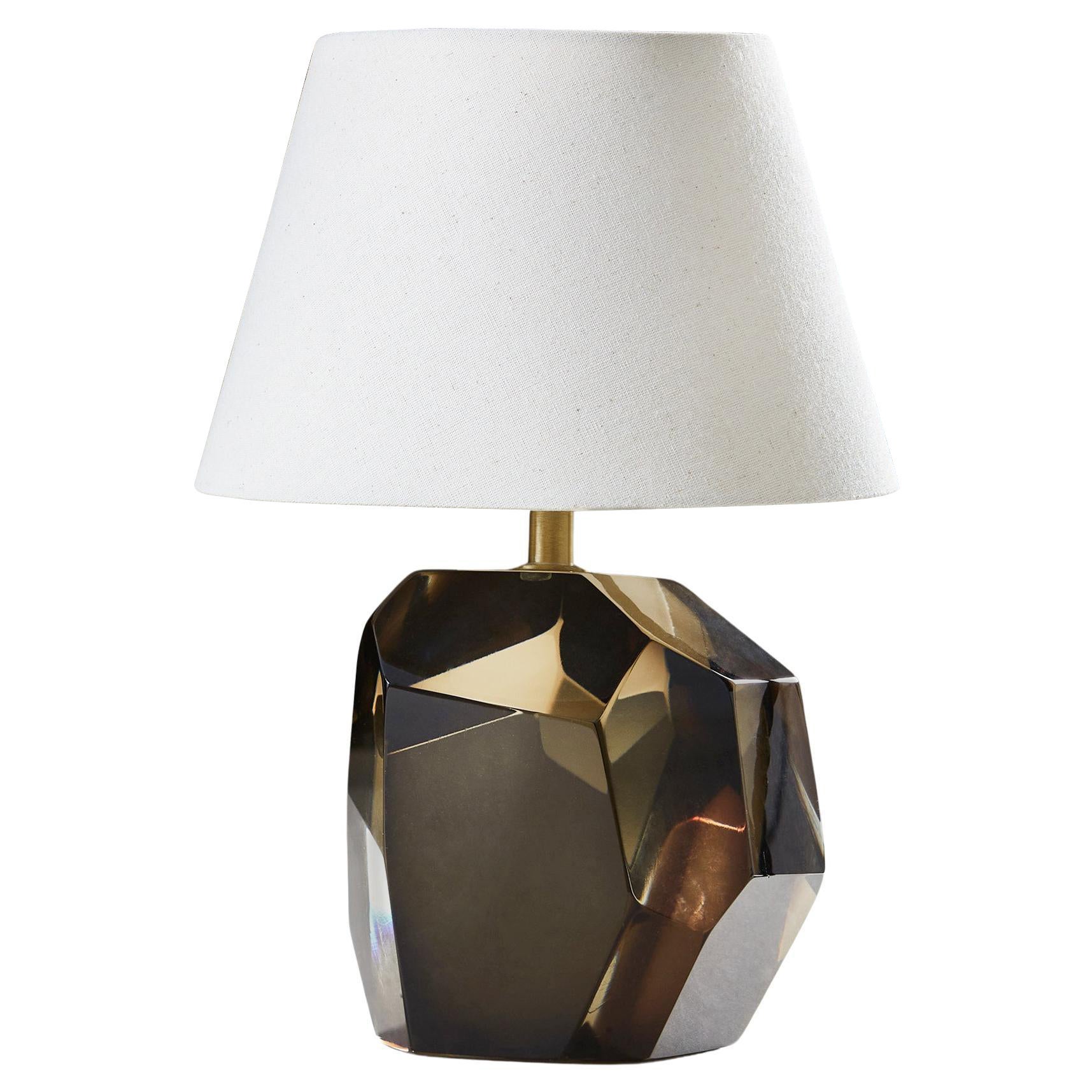 Lampada da tavolo Jewell di Murano in bronzo singolo