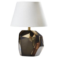 Lampada da tavolo Jewell di Murano in bronzo singolo