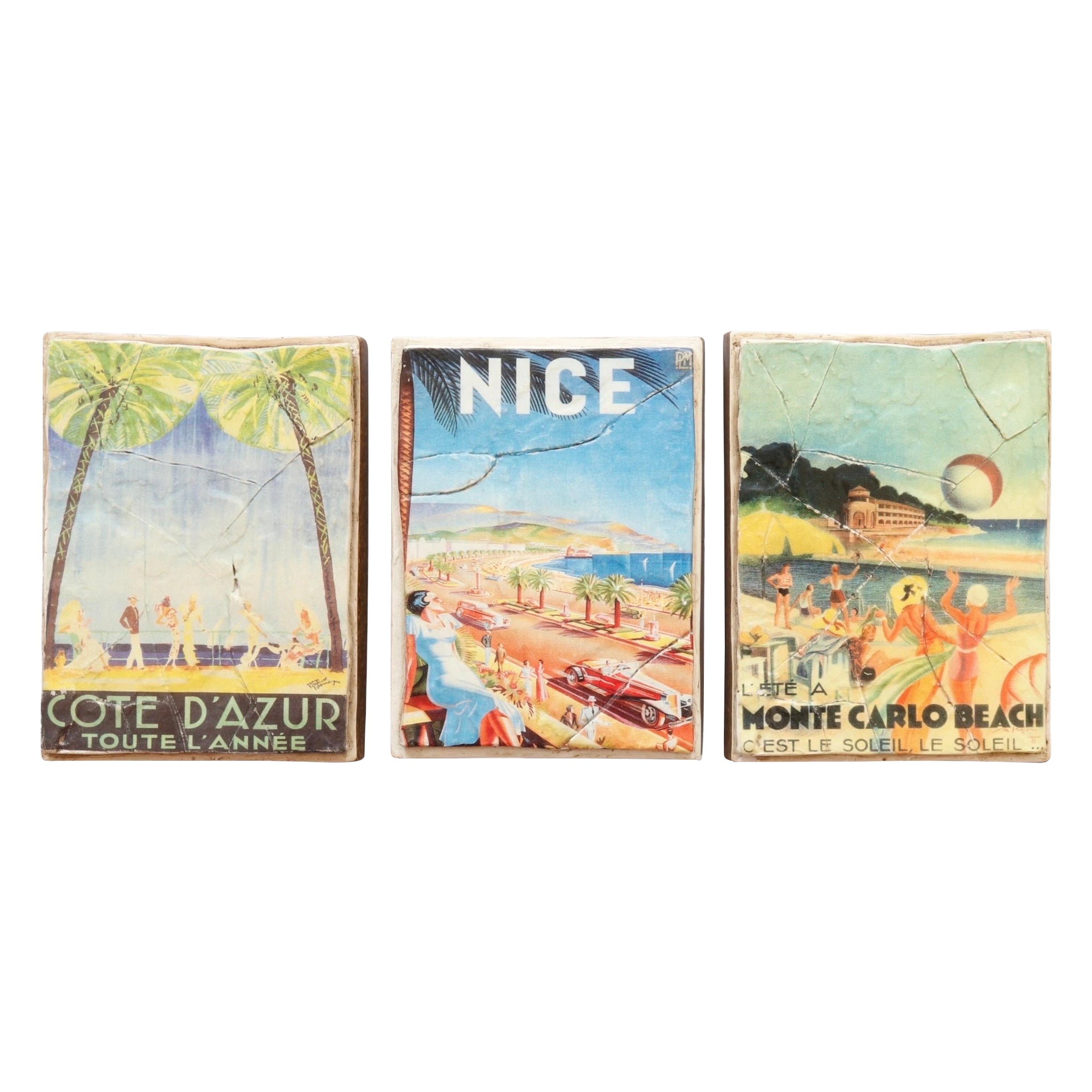 Côte d'Azur Gypsum Art Blocks - Set of 3