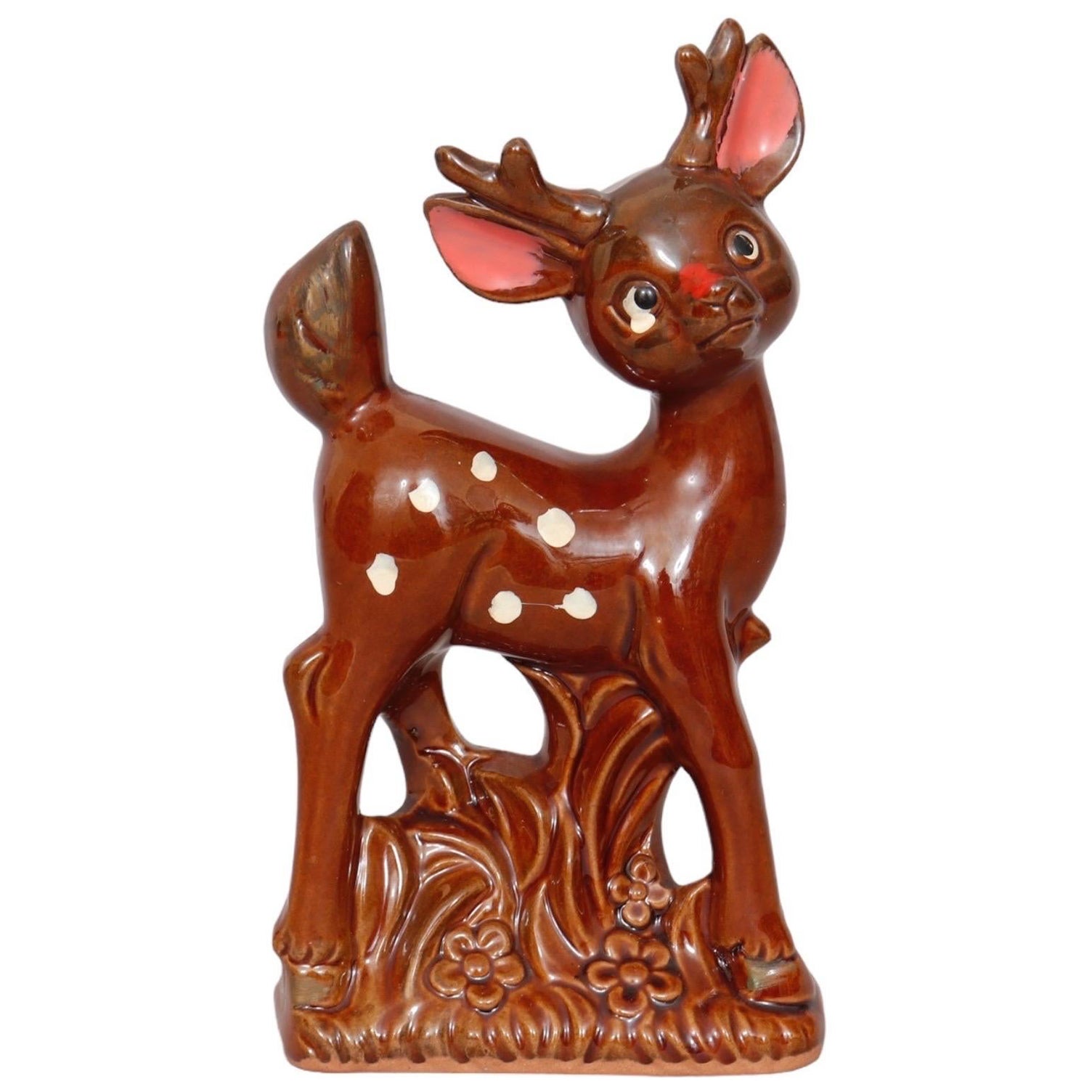 Figurina di Natale Rudolph Renna in ceramica