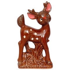Ceramic Rudolph Reindeer Christmas Figurine