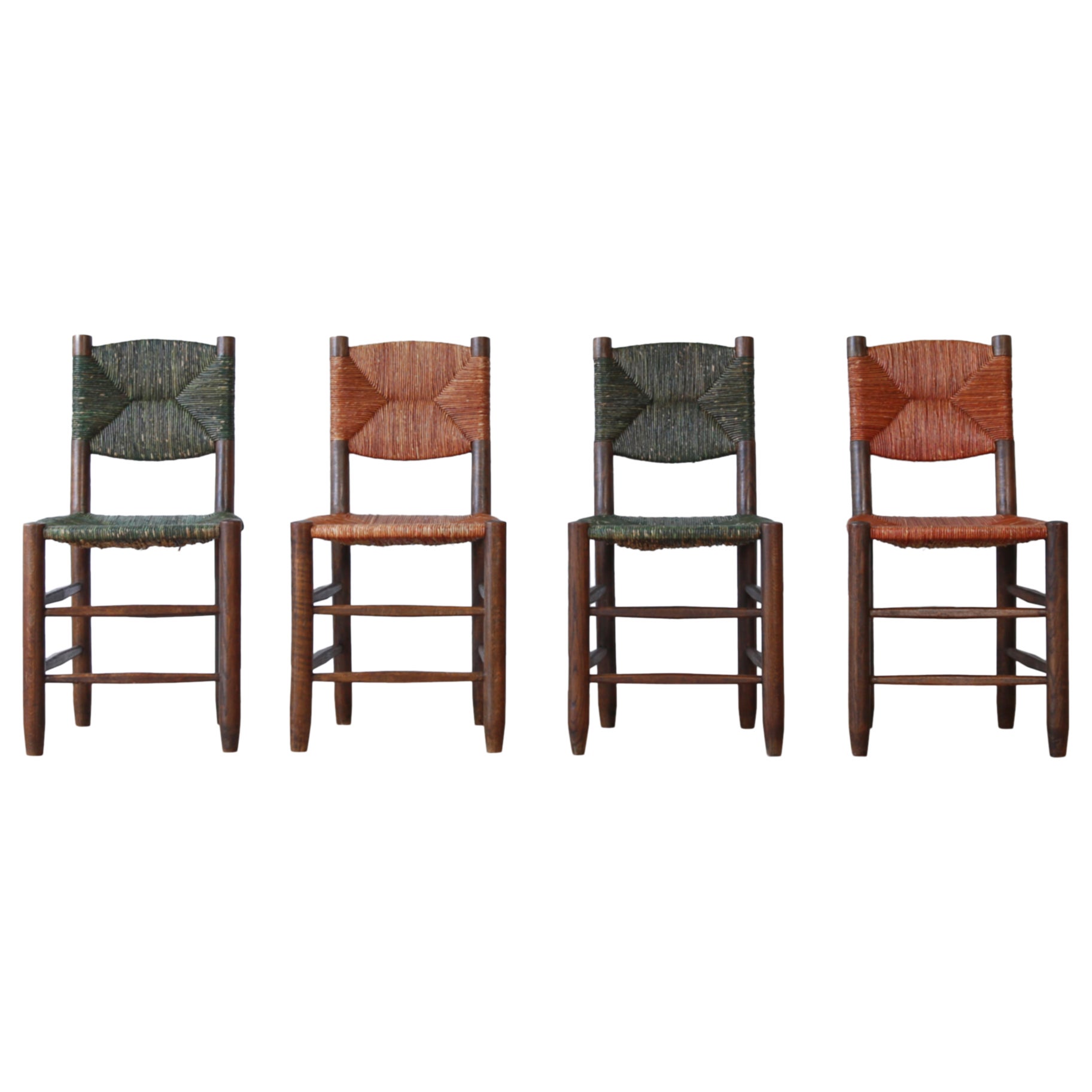 Superb Set of Early Charlotte Perriand Model 19 Bauche Chairs, France, 1950s