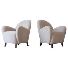 Pareja de Sillones con Encanto, Tapizados en Alpaca Pura