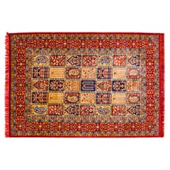 Tappeto persiano Vintage Bakhtiari con diseño Four Seasons con seta, extrafino