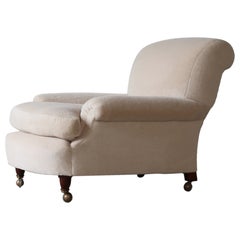 Poltrona originale con seduta profonda dell'era Howard, William Birch, Inghilterra, XIX secolo