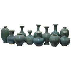 Extra Large Washed Turquoise Vases, China, Contemporary