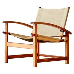 Mid-Century Modern Safari Chair by Hyllinge Mobler