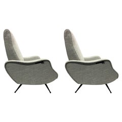 Pair of Mid-Century Modern Lounge Chairs/ Recliners Style Marco Zanuso, Italy