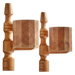 Schwedischer Designer, Wall Lights, Kiefer, Schweden, 1970er