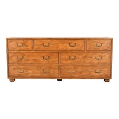 Henredon Mid-Century Modern Campaign Oak Dresser, Circa 1970s