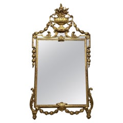 Large 18th Century French Louis XVI Giltwood Mirror