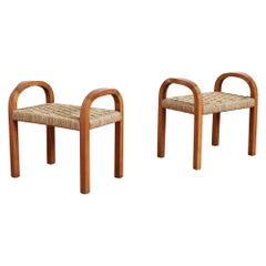 Pair of Luigi Ricci Bentwood Stools