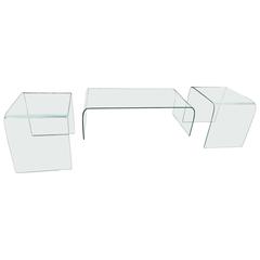 Angelo Cortesi for Fiam Italia Glass Coffee and End Tables
