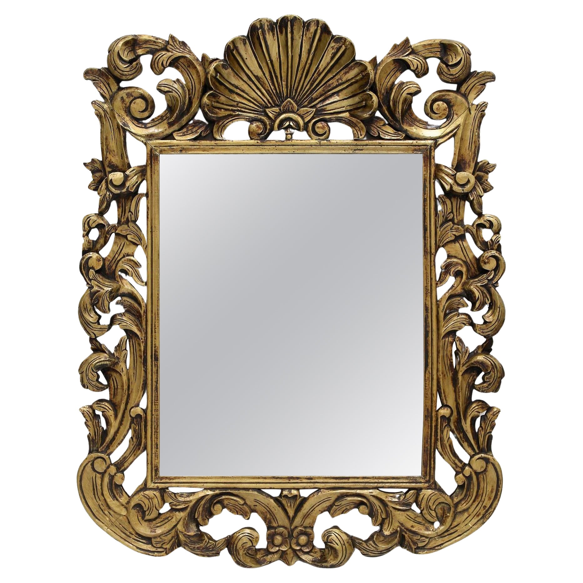 Mid Century Italian Gilt Florentine Wall Mirror, Italy circa 1940/50 For Sale