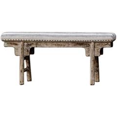 Chinese Style Upholstered Narrow Bench