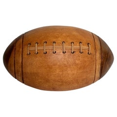 Vintage American Hand-Carved Wood Football