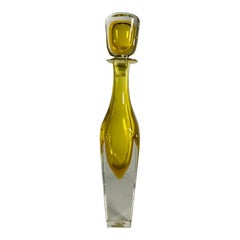 Italian Murano Yellow Glass Decanter