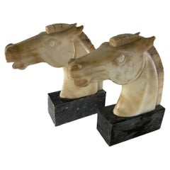 Pair of Marble Horse Head Bookends