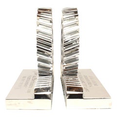 Pair of Mid-Century Chrome Gear Bookends