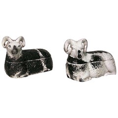 Cajas rusas de porcelana en forma de carnero