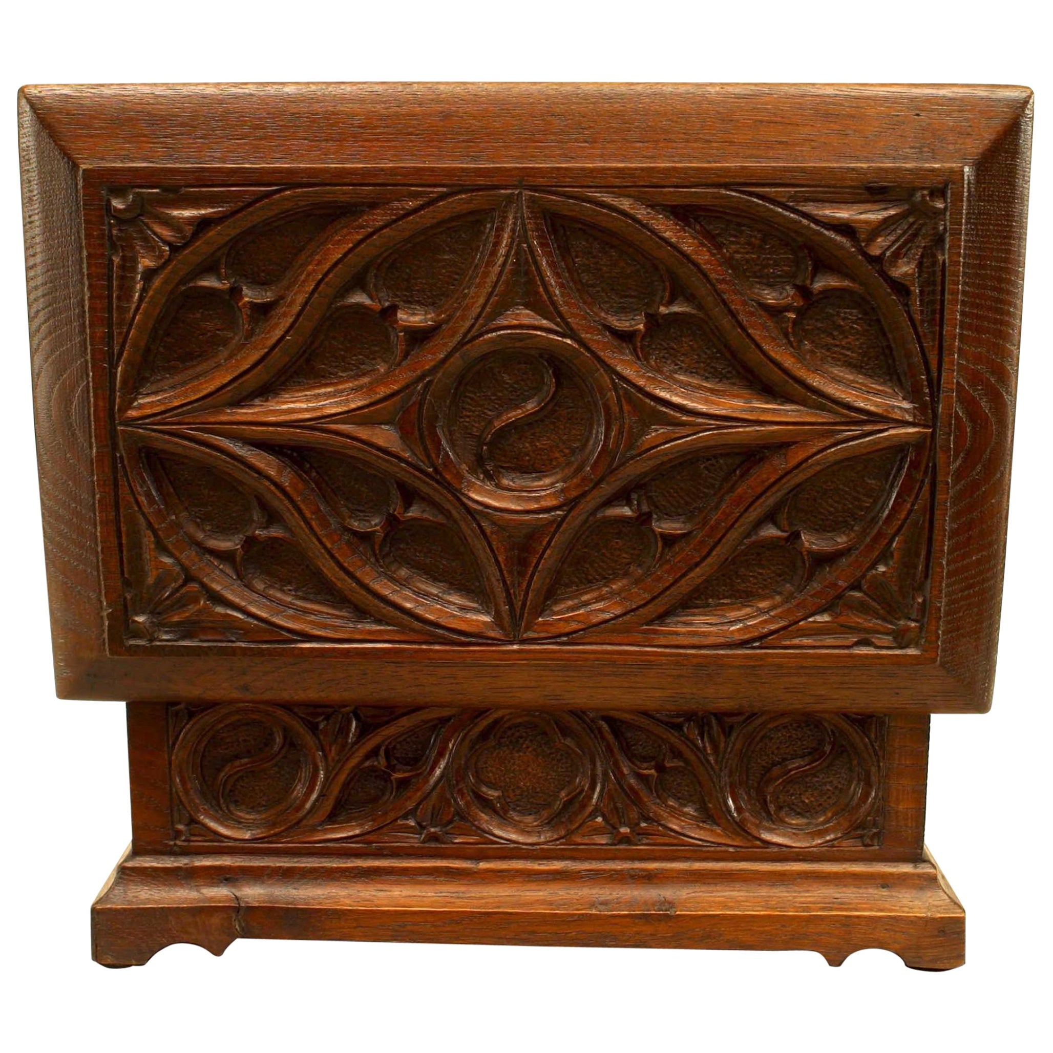 English Gothic Revival Style Oak Letter Box