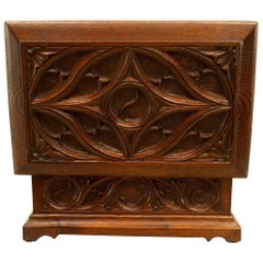 English Gothic Revival Style Oak Letter Box