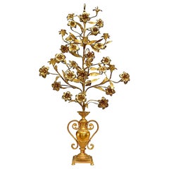 Italienische geblümte Kandelaber aus Bronze im neoklassischen Stil