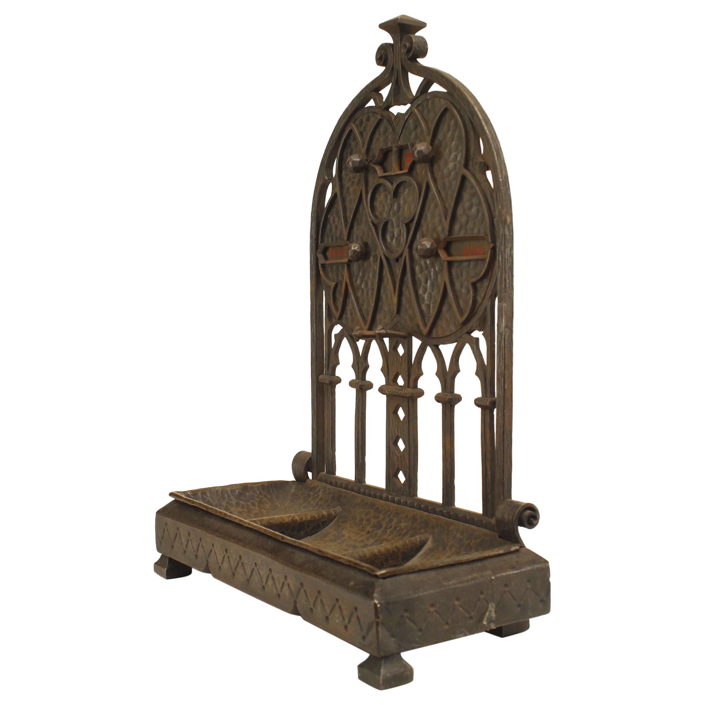 French Victorian Gothic Style Iron Letter Holder