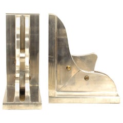 Pair of American Mid-Century Modern Aluminum Bookends