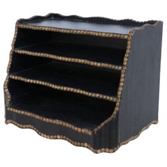 Windsor-Style Black and Gold Bordered Desk Top Shelving