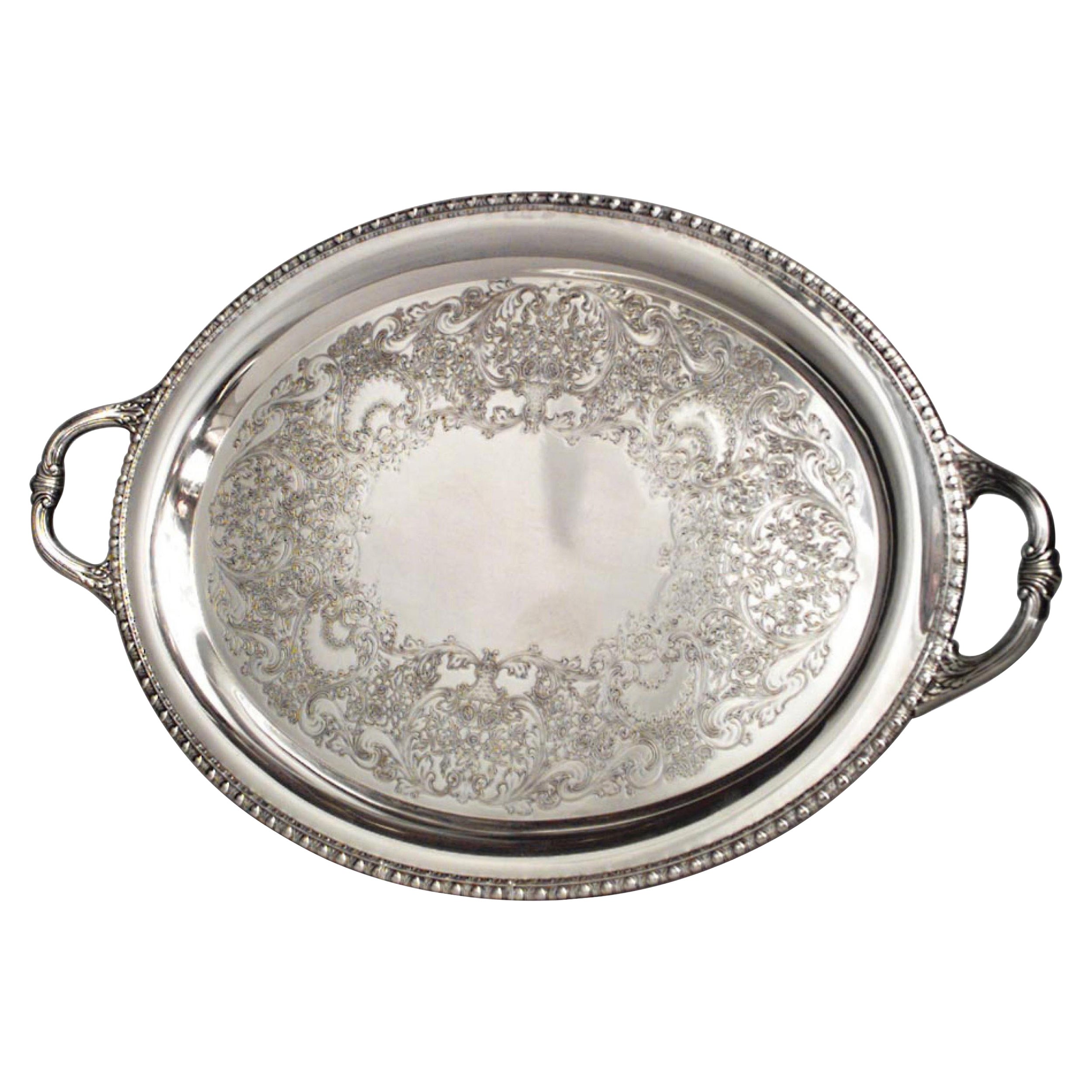 Bandeja Victoriana Inglesa con Placa de Plata