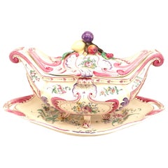 Antique French Victorian Fruit Motif Soup Tureen