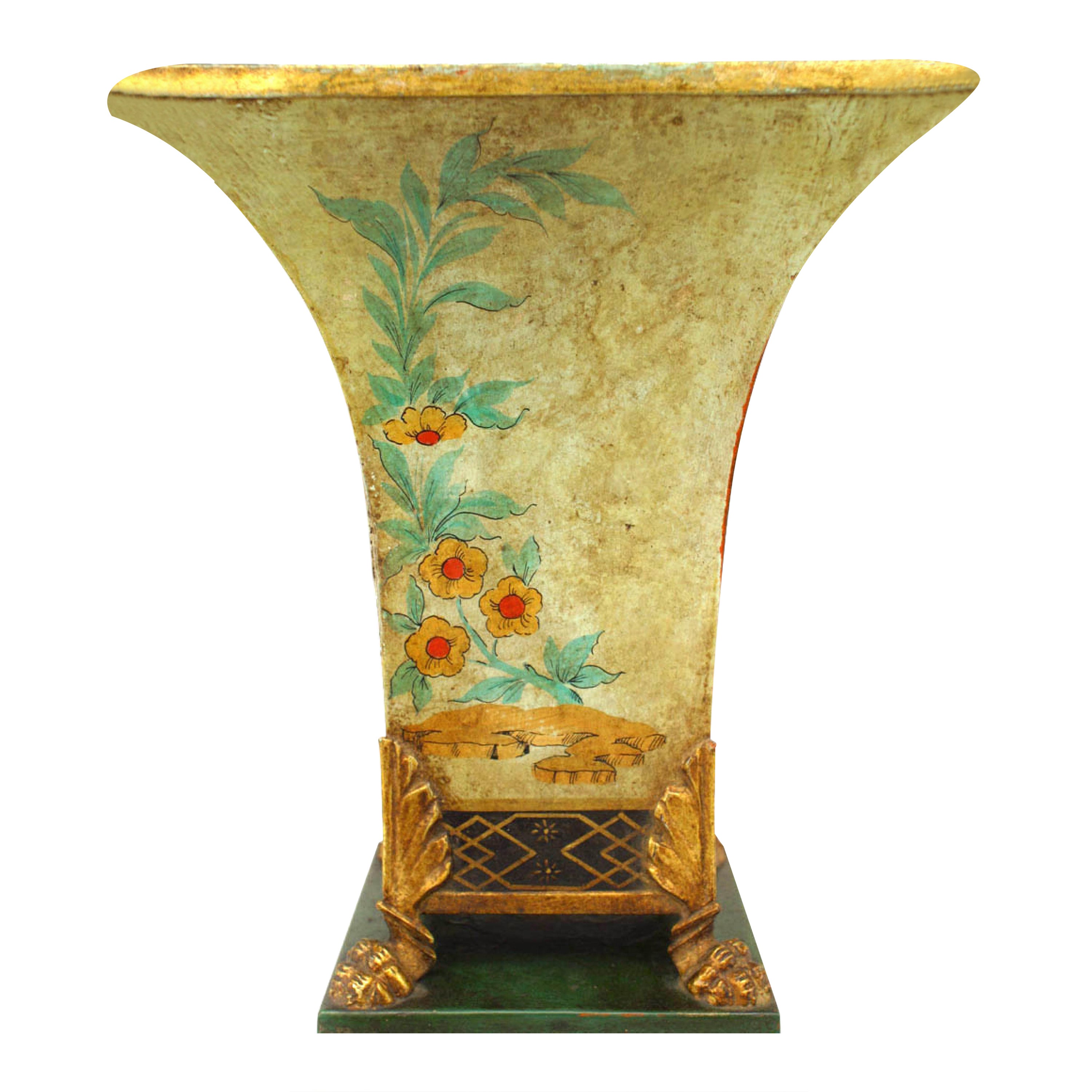 Vaso Celadon in stile inglese Recency Chinoiserie in vendita