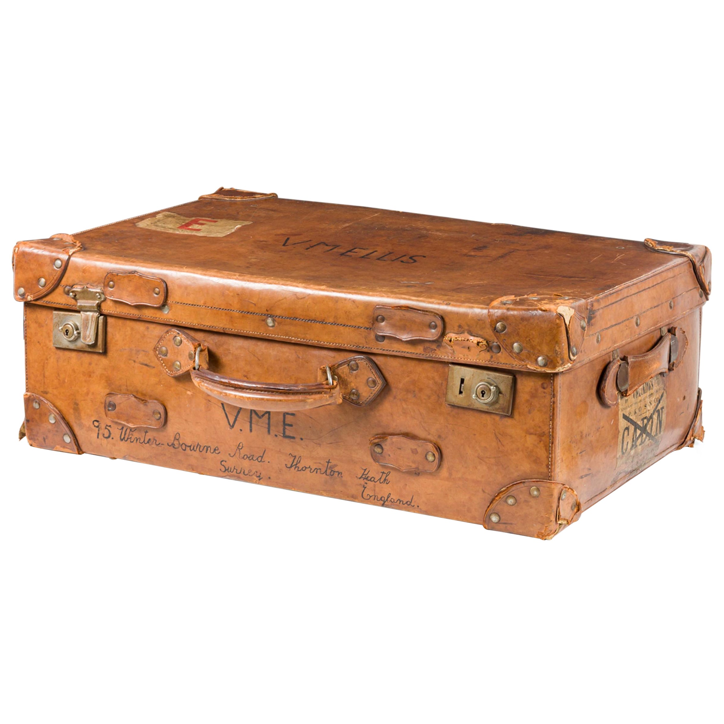 English Brown Leather Valise