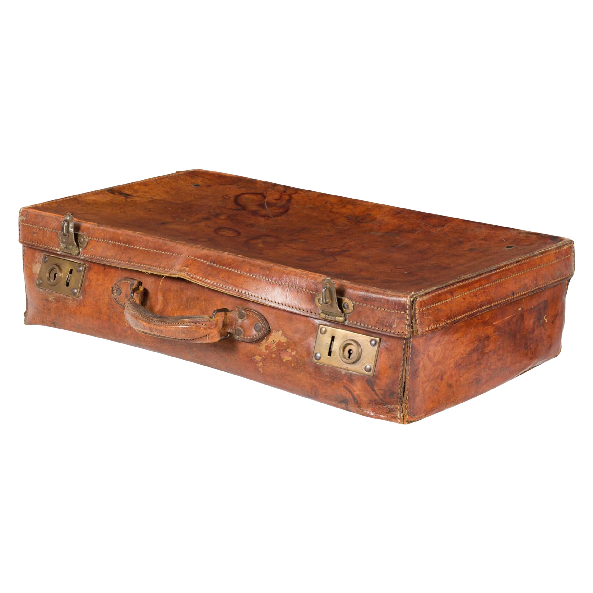 English Brown Leather Valise