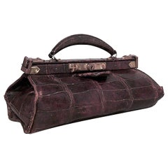 English Brown Crocodile Handbag