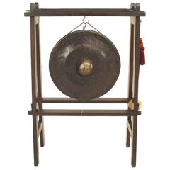 Asian Bronze Gong With Stand
