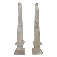 Pair of Rock Crystal Obelisks
