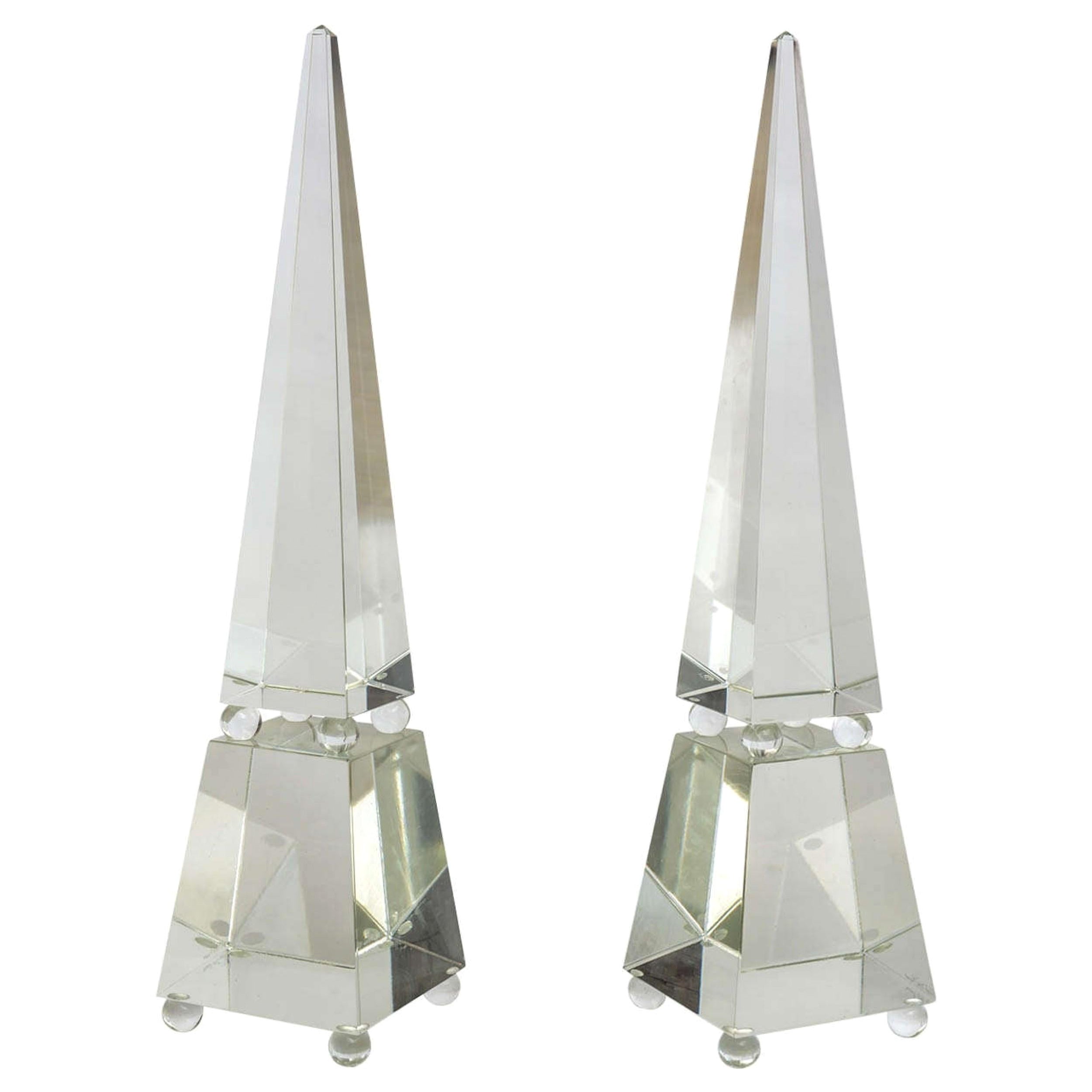 Fine Pair of Monumental Murano Glass Obelisks by Alberto Dona