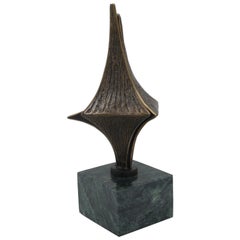 Contemporary Abstract Metal and Marble Sculpture