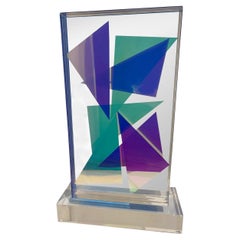 Amerikanische moderne monolithische handkolorierte Lucite-Skulptur aus Lucite, Grace Absi