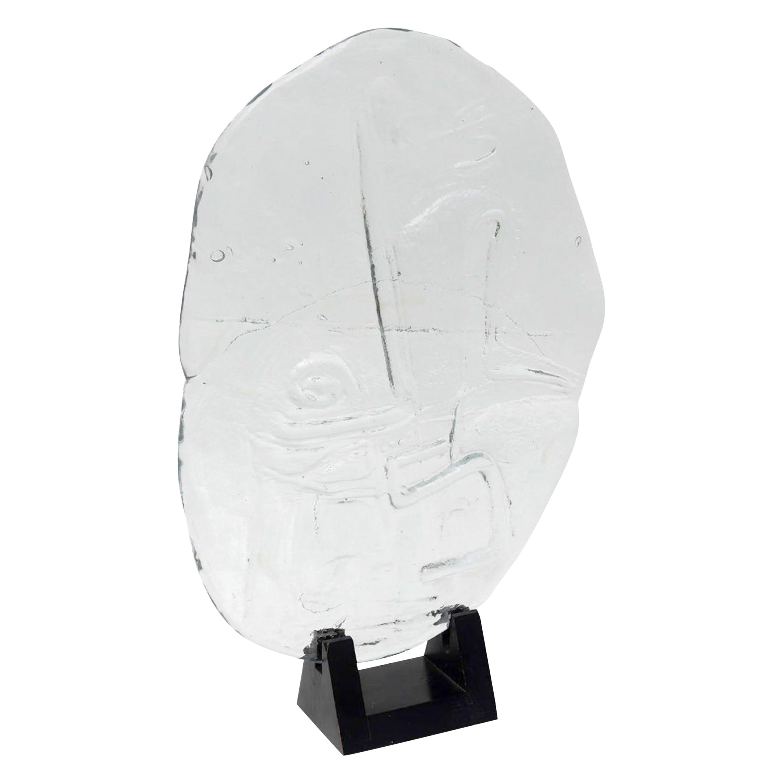 Swedish Modern Crystal Sculpture, Orrefors, 1970's
