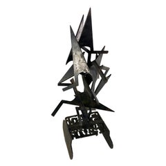 Abstract Black Metal Sculpture