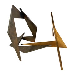 Larry Mohr Mid-Century American Modern Bronze Industrial Style Table Sculpture