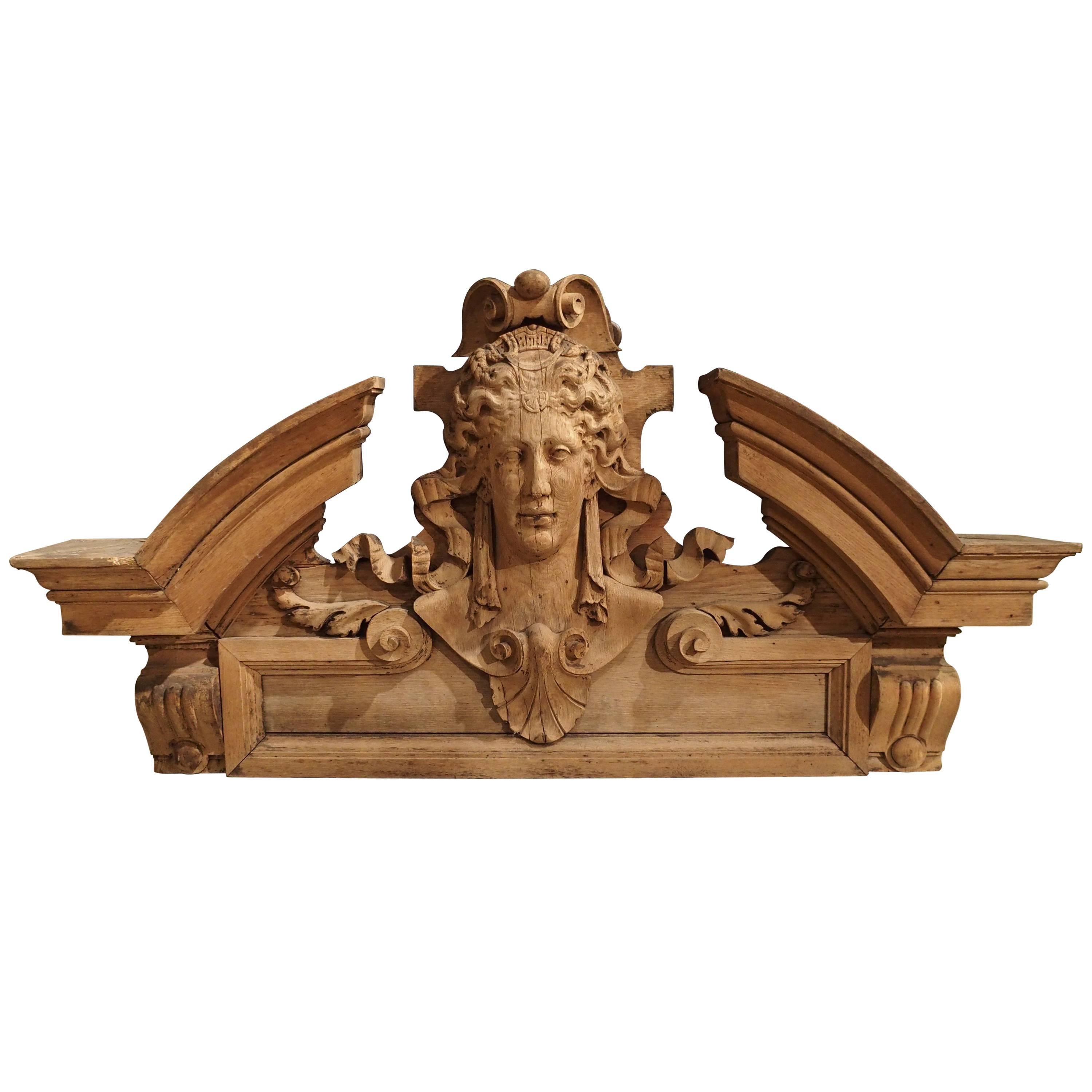 Carved Wooden Overdoor from France, circa 1850