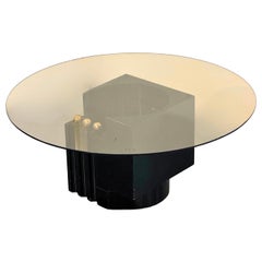Glass & Golden Balls Coffee Table by Zouboulis for Studio Metaplasi Greece 1984