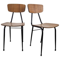Due sedie in formica marrone anni '70