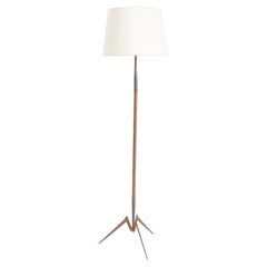 Mid-Century Brass and Gunmetal Floor Lamp